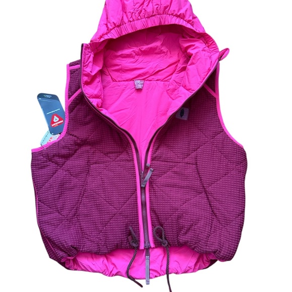 NWT FP Movement by Free People Recreation Reversible Fleece Puffer  Vest - Picture 6 of 7